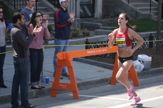 a picture of Kara Goucher I took from Boston 2011